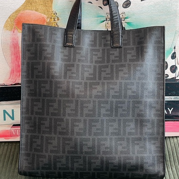 Fendi Handbags - FENDI FF Zucca Elite Nero Tote RARE FIND!